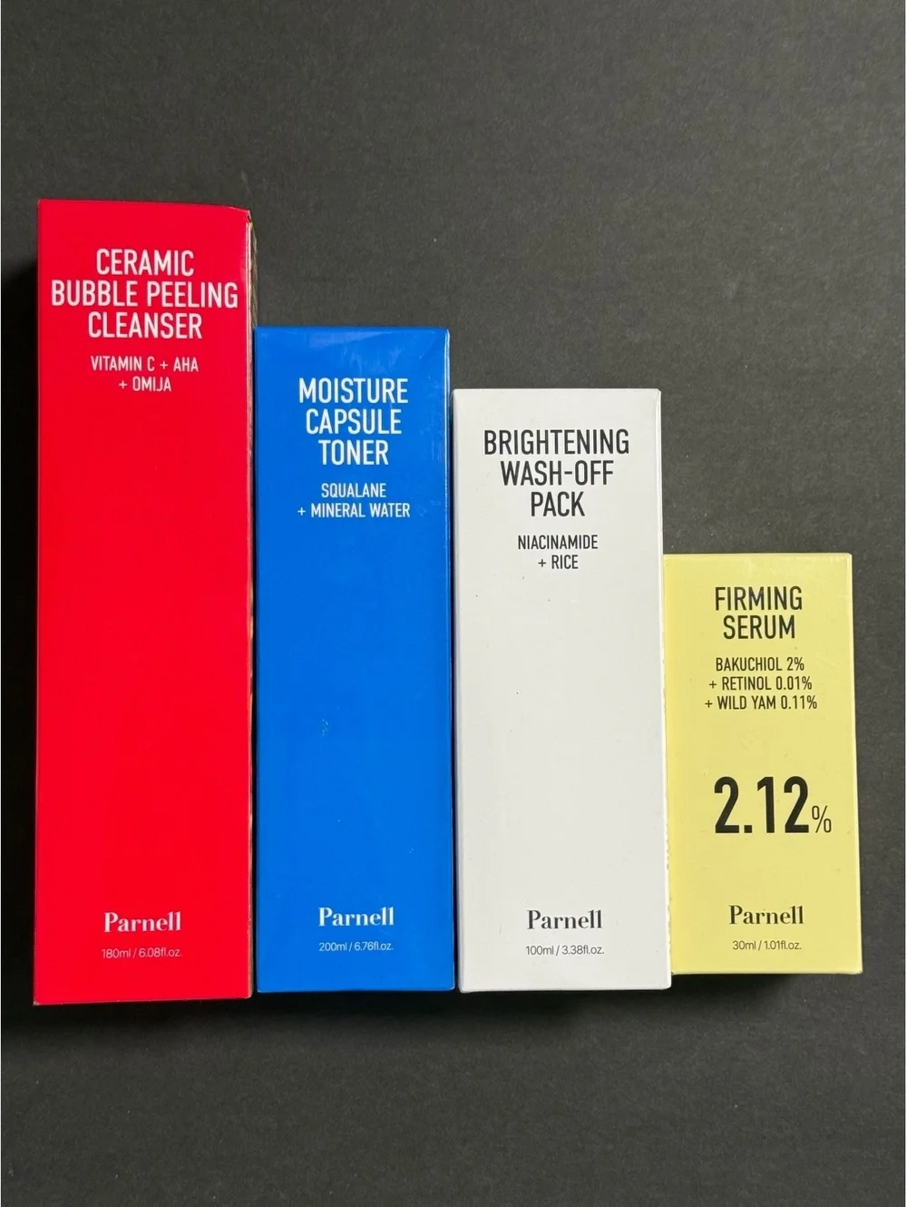 Parnell Skincare Set: Ceramic Bubble Peeling Cleanser, Moisture Capsule Toner,